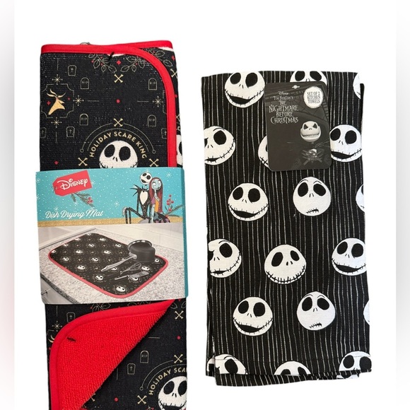 Nightmare before Christmas Bundle Drying Dish Mat And 2 Pack Kitchen Towels. - Picture 1 of 2